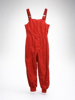 VTG 80s Head Snow Ski Pant Bib Overall Jumpsuit Size Large Red Hong Kong NOS